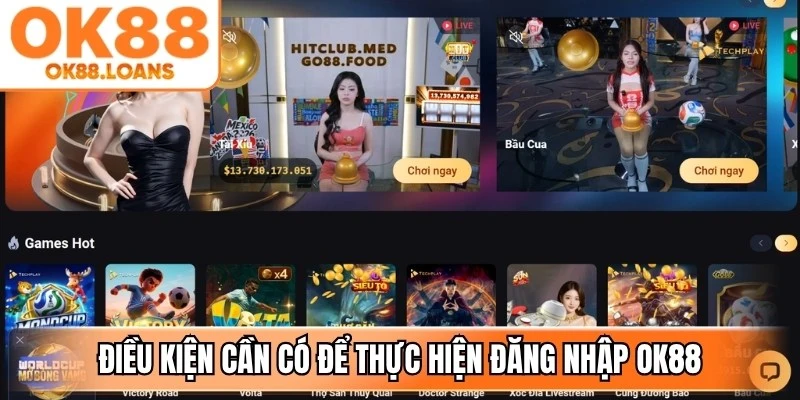 Điều kiện cần có để thực hiện đăng nhập OK88
